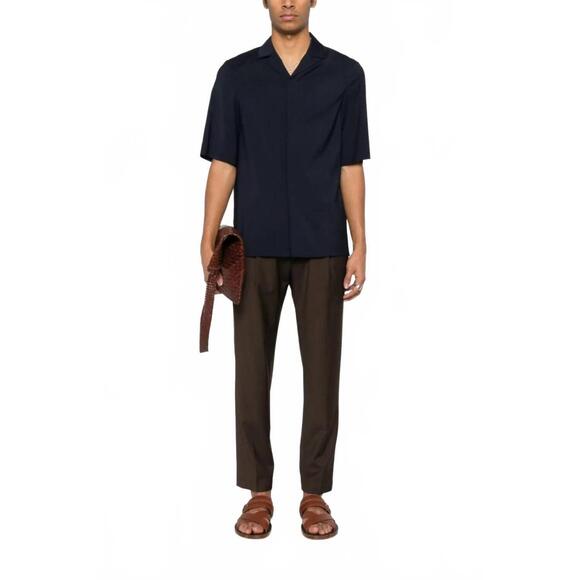 NEW BARENA VENEZIA atila tropical woven overshirt in navy